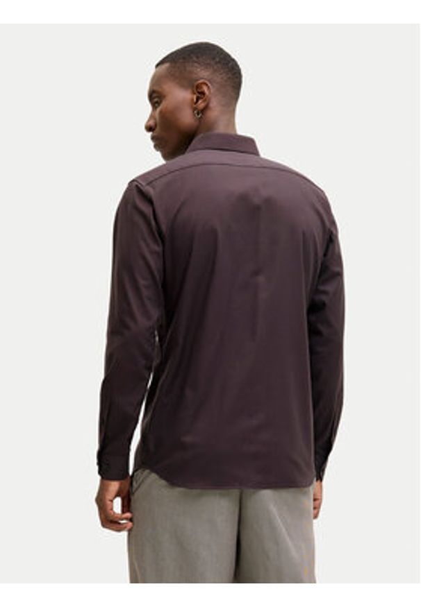 Jack & Jones Koszula Parker 12227385 Bordowy Slim Fit. Kolor: czerwony. Materiał: bawełna