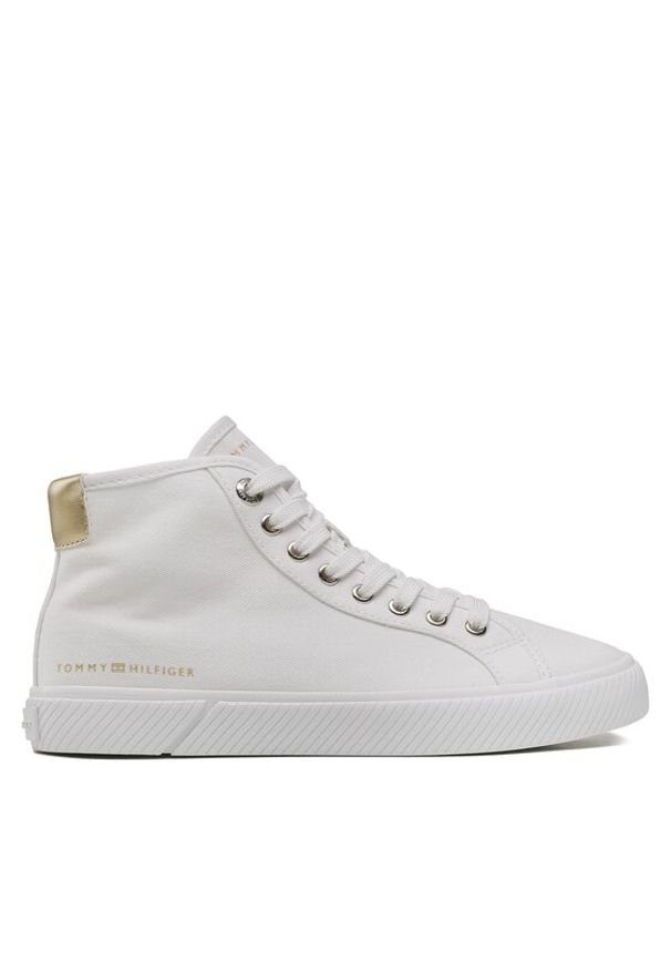 TOMMY HILFIGER - Tommy Hilfiger Sneakersy Essential Highcut Sneaker FW0FW07120 Biały. Kolor: biały. Materiał: materiał