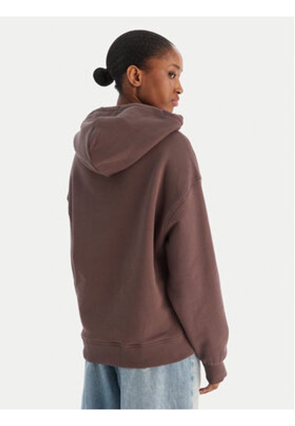 Tommy Jeans Bluza Badge DW0DW19414 Brązowy Boxy Fit. Kolor: brązowy. Materiał: bawełna