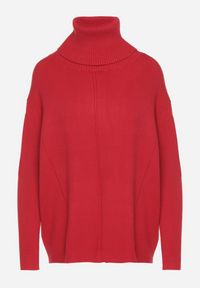 Born2be - Czerwony Sweter z Golfem i Dodatkiem Kaszmiru Rorizia. Okazja: na co dzień, do pracy. Typ kołnierza: golf. Kolor: czerwony. Długość: długie. Wzór: aplikacja. Materiał: kaszmir. Długość rękawa: długi rękaw. Sezon: zima, jesień. Styl: casual, klasyczny #6