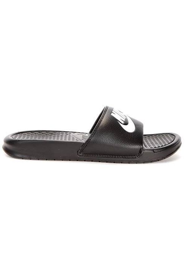 Klapki męskie Nike Benasi Jdi. Okazja: na plażę. Kolor: czarny. Materiał: syntetyk, materiał. Styl: sportowy