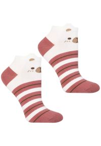 Bordowe Damskie Skarpetki Moraj 3 Pary. Kolor: czerwony. Materiał: materiał #3