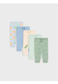 Sinsay - Spodnie dresowe jogger z motywem dinozaurów - błękitny. Kolor: niebieski. Materiał: dresówka #1
