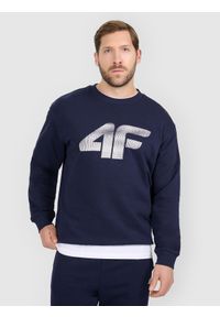 4f - 4F Bluza dresowa nierozpinana bez kaptura męska - granatowa XL. Okazja: na co dzień. Typ kołnierza: bez kaptura. Kolor: niebieski. Materiał: dresówka. Styl: casual #1
