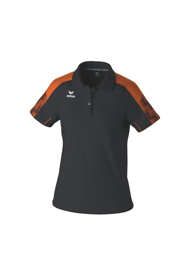 ERIMA - Damska koszulka polo Erima Evo Star. Typ kołnierza: polo. Kolor: czarny, pomarańczowy, wielokolorowy. Długość rękawa: raglanowy rękaw. Sport: piłka nożna