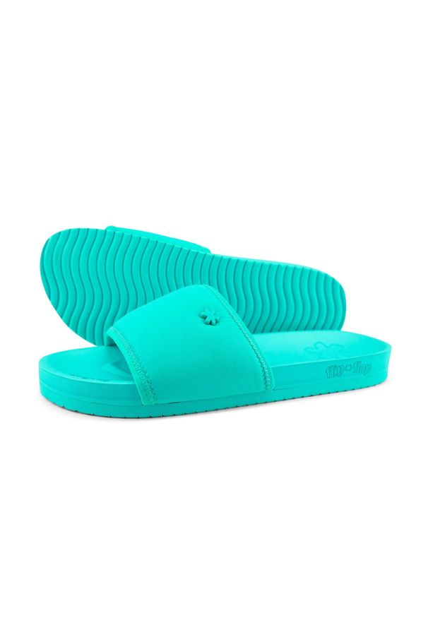 Flip*Flop - Klapki plażowe damskie Flip Flop Pool Neo Flower. Okazja: na plażę. Kolor: niebieski. Sezon: lato