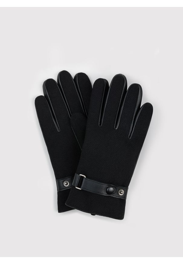 Pako Lorente - PAKO LORENTE – Czarne rękawiczki męskie. Kolor: czarny. Materiał: poliester, wełna