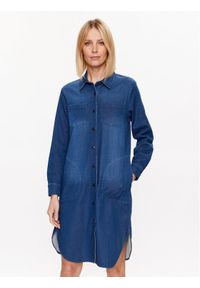 Olsen Sukienka codzienna 13001673 Niebieski Regular Fit. Okazja: na co dzień. Kolor: niebieski. Materiał: bawełna. Typ sukienki: proste. Styl: casual #1