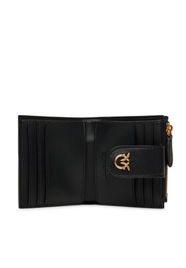Pinko - PINKO Mały Portfel Damski Multi Purpose Wallet 103610 A0F1 Czarny. Kolor: czarny. Materiał: skóra