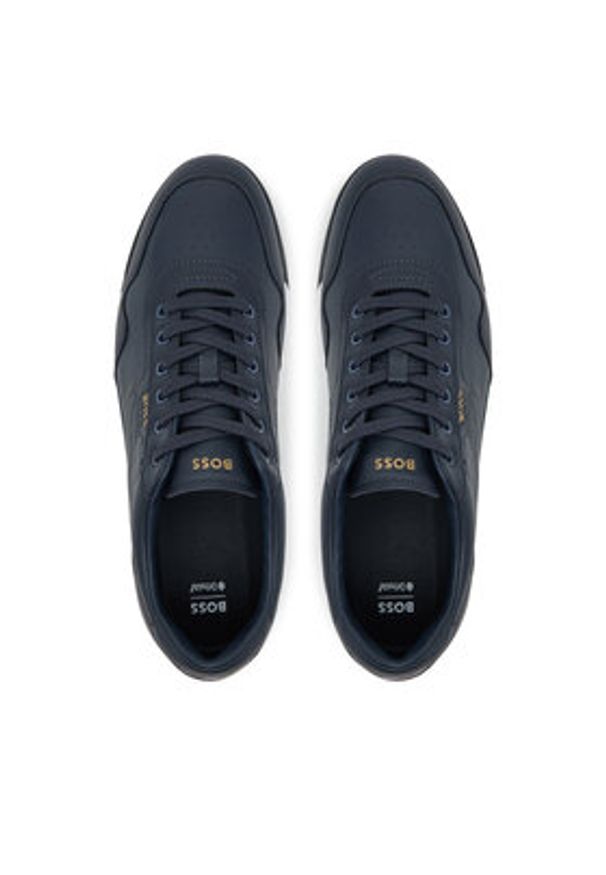 BOSS Sneakersy Nitan 50548658 Granatowy. Kolor: niebieski. Materiał: skóra