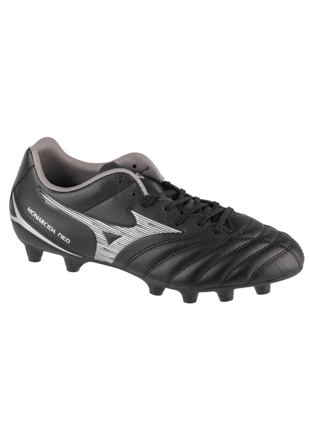 Mizuno - Buty piłkarskie - korki męskie, Monarcida Neo III FG. Kolor: szary, wielokolorowy, czarny. Materiał: syntetyk, materiał. Szerokość cholewki: normalna. Sport: piłka nożna