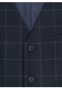 Pako Lorente - PAKO LORENTE – Granatowa kamizelka w kratę Windowpane. Kolor: niebieski. Materiał: poliester, elastan, wiskoza #8