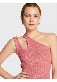 Remain Top Jeanne Knit RM1676 Różowy Slim Fit. Kolor: różowy. Materiał: wiskoza #3