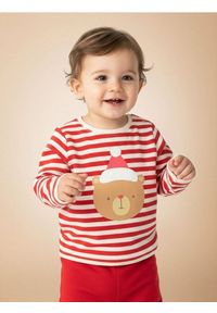 Sinsay - Bawełniana koszulka z nadrukiem świątecznym - kremowy. Kolor: kremowy. Materiał: bawełna. Wzór: nadruk. Styl: wizytowy #1