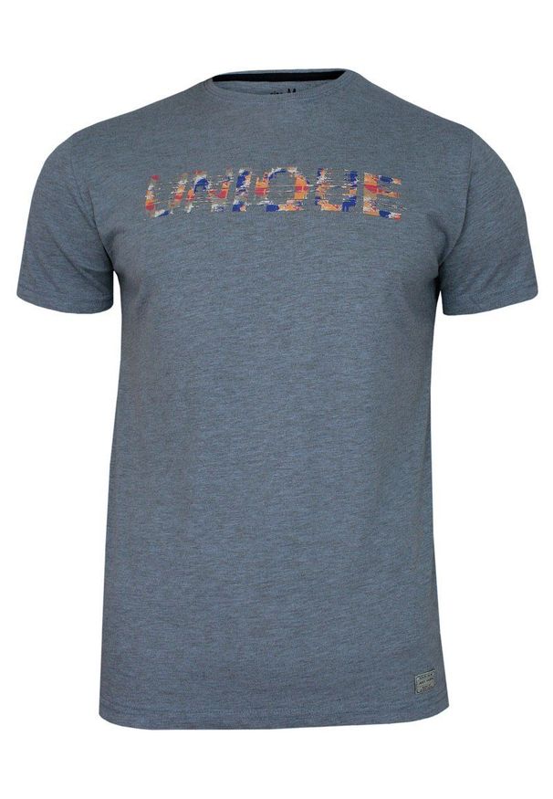 Niebieski t-shirt Just Yuppi na co dzień, casualowy