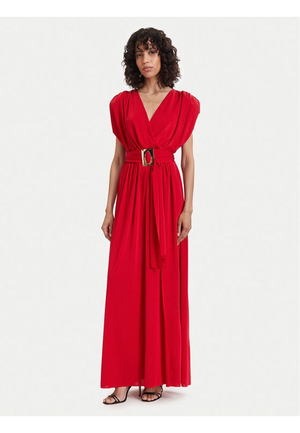 ACCESS FASHION Sukienka wieczorowa 63-3440-326 Czerwony Regular Fit. Kolor: czerwony. Materiał: syntetyk. Styl: wizytowy