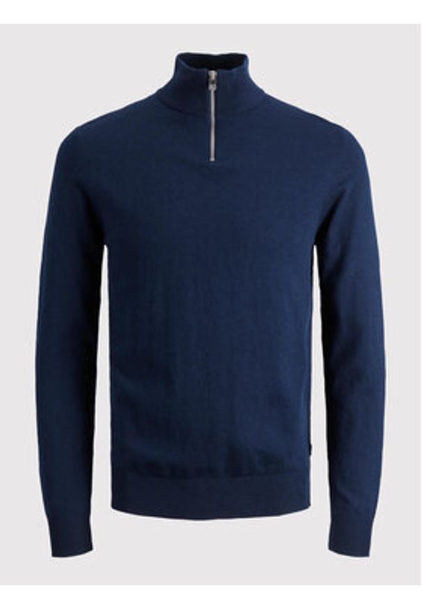 Jack & Jones Sweter Emil 12189339 Granatowy Regular Fit. Kolor: niebieski. Materiał: bawełna
