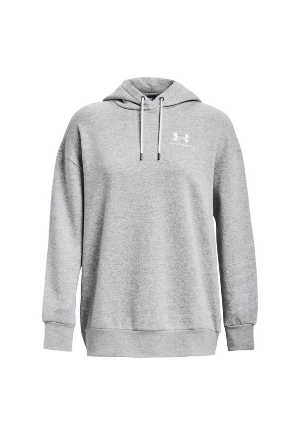 Damska bluza z kapturem Under Armour Essential Flc OS. Typ kołnierza: kaptur. Kolor: szary, wielokolorowy, biały. Materiał: dzianina. Sport: fitness