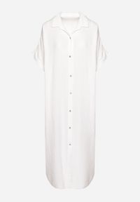 Born2be - Biała Bawełniana Sukienka Muślinowa o Pudełkowym Kroju Vimarille. Kolor: biały. Materiał: bawełna. Typ sukienki: proste #2