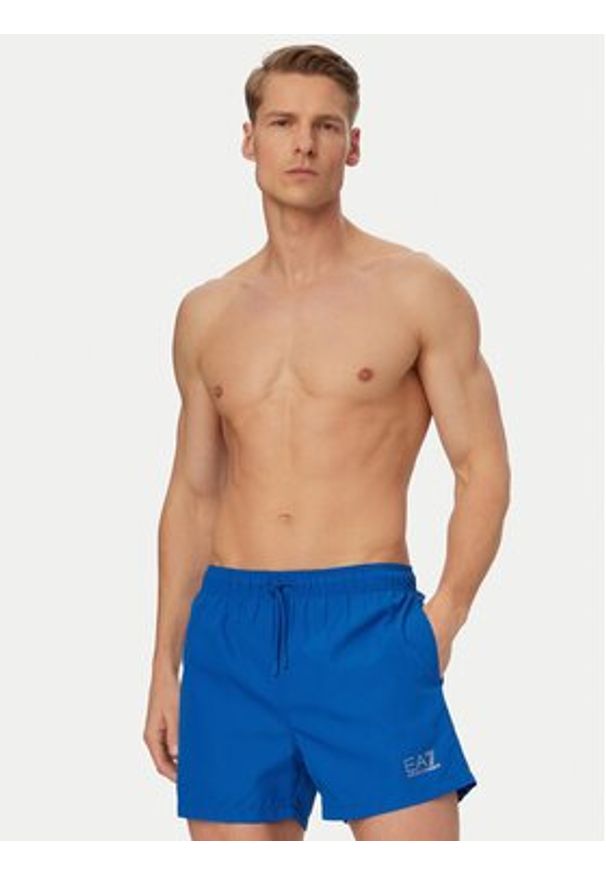 EA7 Emporio Armani Szorty kąpielowe 7M001677 AF13019 MB015 Niebieski Regular Fit. Kolor: niebieski. Materiał: syntetyk