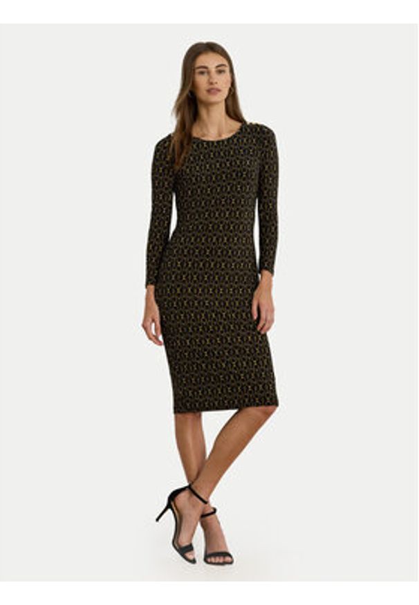 Lauren Ralph Lauren - LAUREN RALPH LAUREN Sukienka codzienna 200980037001 Czarny Slim Fit. Okazja: na co dzień. Kolor: czarny. Materiał: syntetyk. Typ sukienki: proste. Styl: casual
