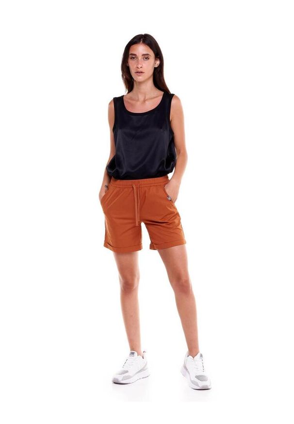 LEONE 1947 APPAREL - Damskie szorty w odcieniach ziemi. Kolor: beżowy. Materiał: tkanina. Sport: fitness