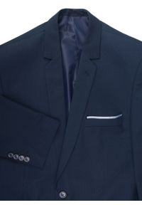 Męski, Taliowany Garnitur (Wesele, Studniówka) - Casino - Granat. Materiał: poliester, wiskoza #8