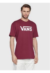 Vans T-Shirt Classic VN000GGG Bordowy Classic Fit. Kolor: czerwony. Materiał: bawełna