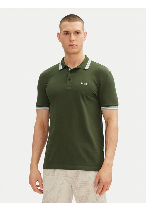 BOSS Polo Paddy 50469055 Zielony Regular Fit. Typ kołnierza: polo. Kolor: zielony. Materiał: bawełna