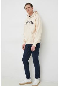 TOMMY HILFIGER - Tommy Hilfiger spodnie z domieszką lnu kolor granatowy w fasonie chinos. Kolor: niebieski. Materiał: len #2