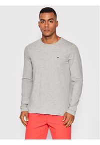 TOMMY HILFIGER - Tommy Hilfiger Longsleeve MW0MW10804 Szary Slim Fit. Kolor: szary. Materiał: bawełna. Długość rękawa: długi rękaw #1