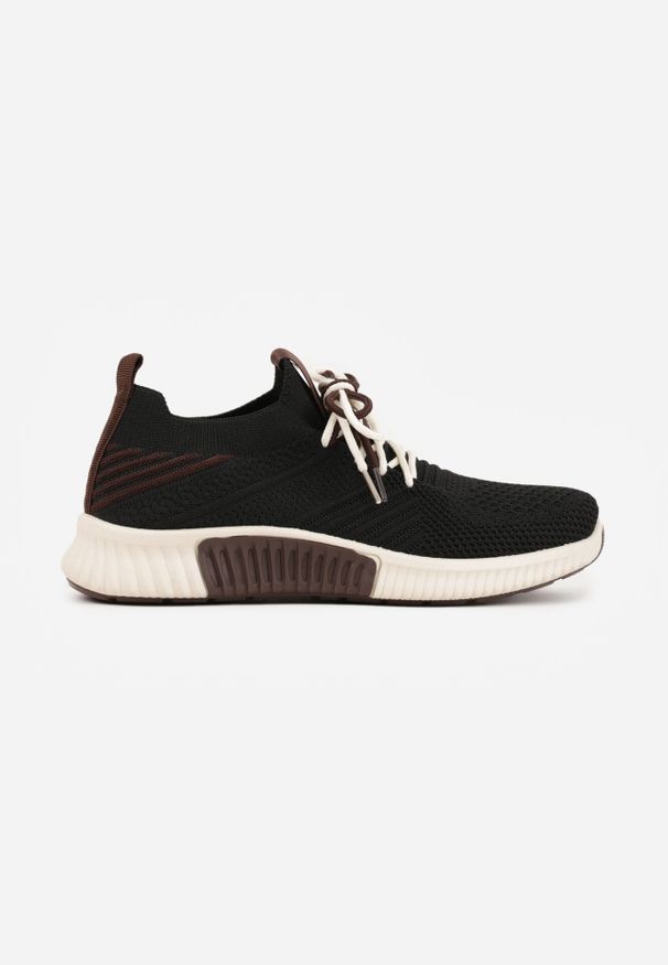 Born2be - Czarne Sneakersy z Podwójnym Sznurowaniem Fontarin. Okazja: na co dzień. Kolor: czarny. Materiał: jeans