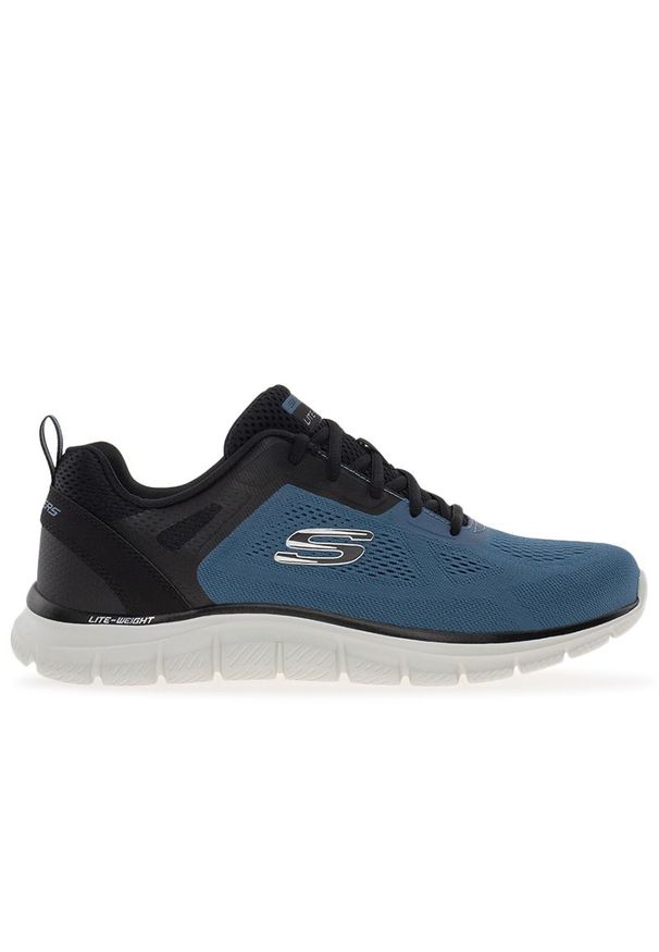 skechers - Buty Skechers Track-Broader 232698BLBK - niebiesko-czarne. Okazja: na co dzień. Zapięcie: sznurówki. Kolor: niebieski, wielokolorowy, czarny. Materiał: materiał, syntetyk, guma. Szerokość cholewki: normalna