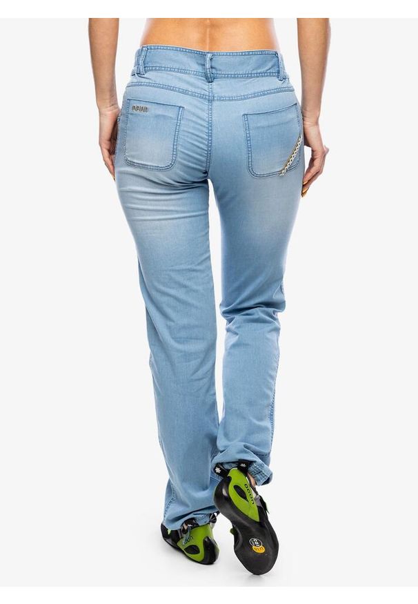 OCUN - Spodnie wspinaczkowe damskie Ocun Inga Jeans. Kolor: niebieski. Materiał: jeans, materiał. Sport: wspinaczka