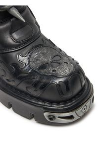 NEW ROCK Glany M-727-S5 Czarny. Kolor: czarny. Materiał: skóra. Styl: rockowy #3