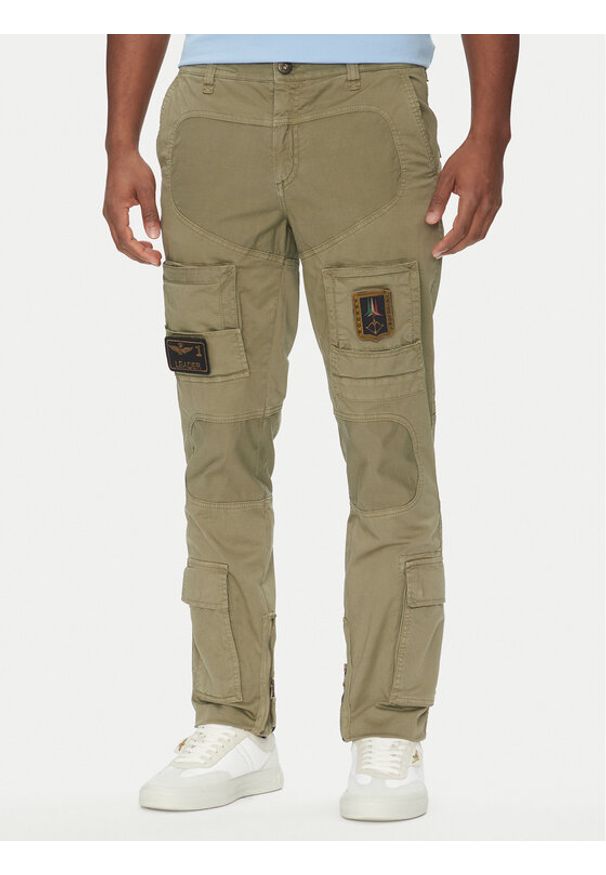 Aeronautica Militare Spodnie materiałowe 251PA1387CT1493 Khaki Regular Fit. Kolor: brązowy. Materiał: bawełna