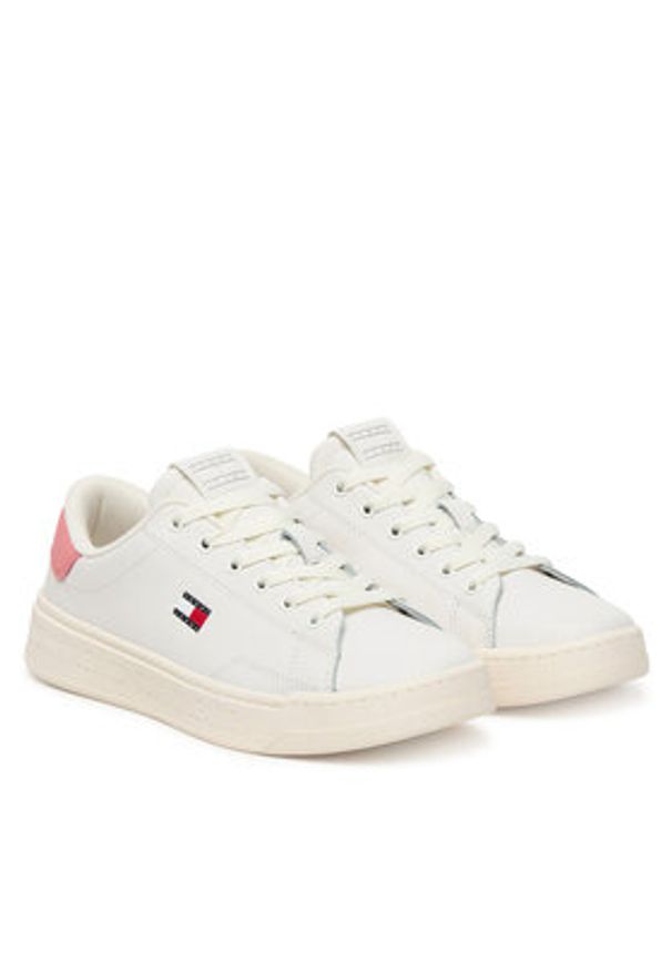 Tommy Jeans Sneakersy Tjw Script Cupsole EN0EN02960 Biały. Kolor: biały. Materiał: skóra