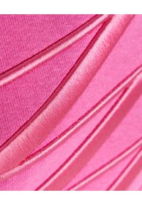MMC STUDIO - Różowa bluza z logo Label. Kolor: różowy, wielokolorowy, fioletowy. Materiał: bawełna, materiał. Długość rękawa: długi rękaw. Długość: długie. Wzór: aplikacja, haft #5