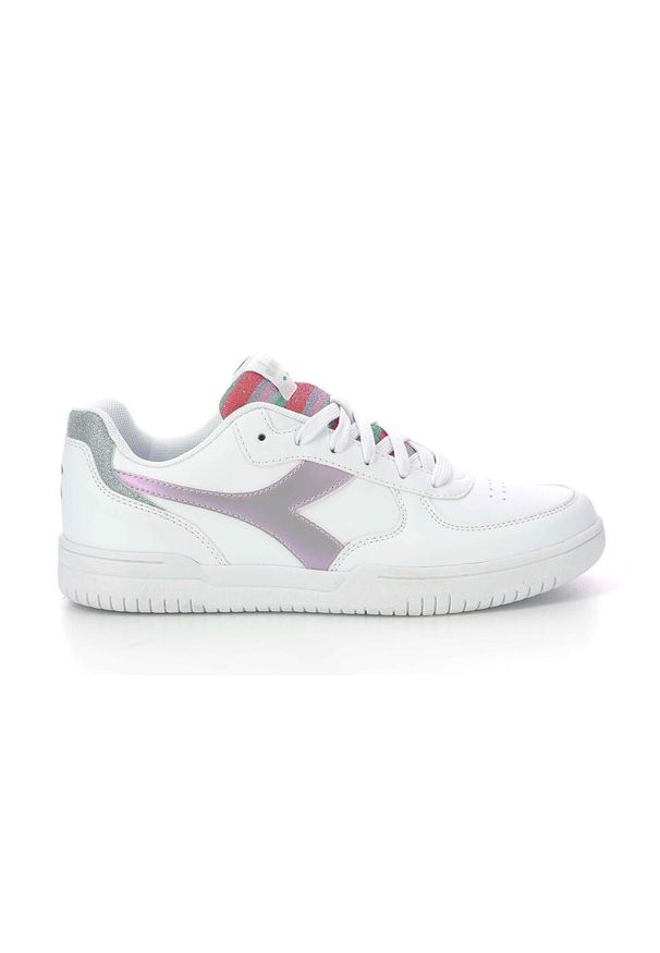 Diadora - Trampki damskie DIADORA RAPTOR LOW GLITTER RAINBOW WN. Kolor: biały. Sport: turystyka piesza
