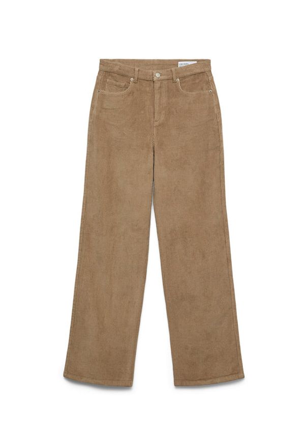 Vero Moda Spodnie materiałowe Tessa 10315350 Beżowy Wide Leg. Kolor: beżowy. Materiał: bawełna
