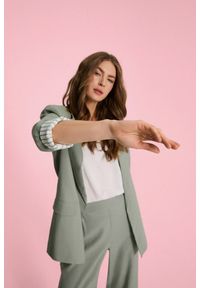 MOODO - Marynarka z dodatkiem lnu oliwkowa. Kolor: oliwkowy. Materiał: len #1