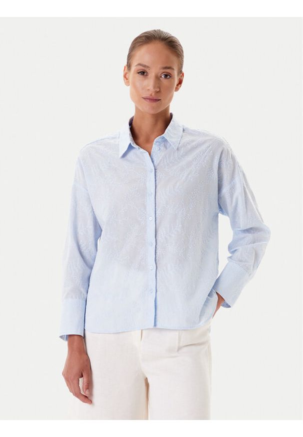 Tatuum Koszula Ines T2501.079 Błękitny Regular Fit. Kolor: niebieski. Materiał: bawełna