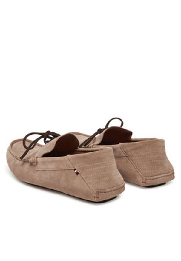 TOMMY HILFIGER - Tommy Hilfiger Mokasyny Hilfiger Folded Suede Driver FM0FM05385 Beżowy. Kolor: beżowy. Materiał: zamsz, skóra