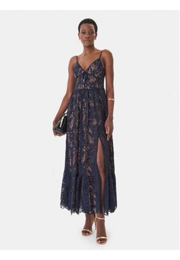 MICHAEL Michael Kors Sukienka letnia MS683HQKQ9 Granatowy Regular Fit. Kolor: niebieski. Materiał: bawełna. Sezon: lato