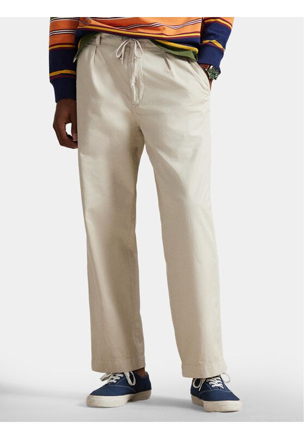 Polo Ralph Lauren Spodnie materiałowe 710P03052505 Beżowy Regular Fit. Kolor: beżowy. Materiał: bawełna