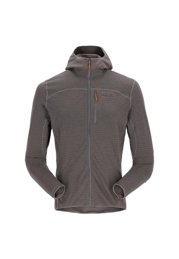 Bluza z kapturem męska Rab Men's Ascendor Light Hoody rozpinana. Typ kołnierza: kaptur. Kolor: szary