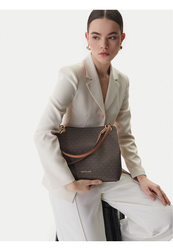 MICHAEL Michael Kors Torebka Kensington 30F3G8KT7B Brązowy. Kolor: brązowy. Materiał: skórzane