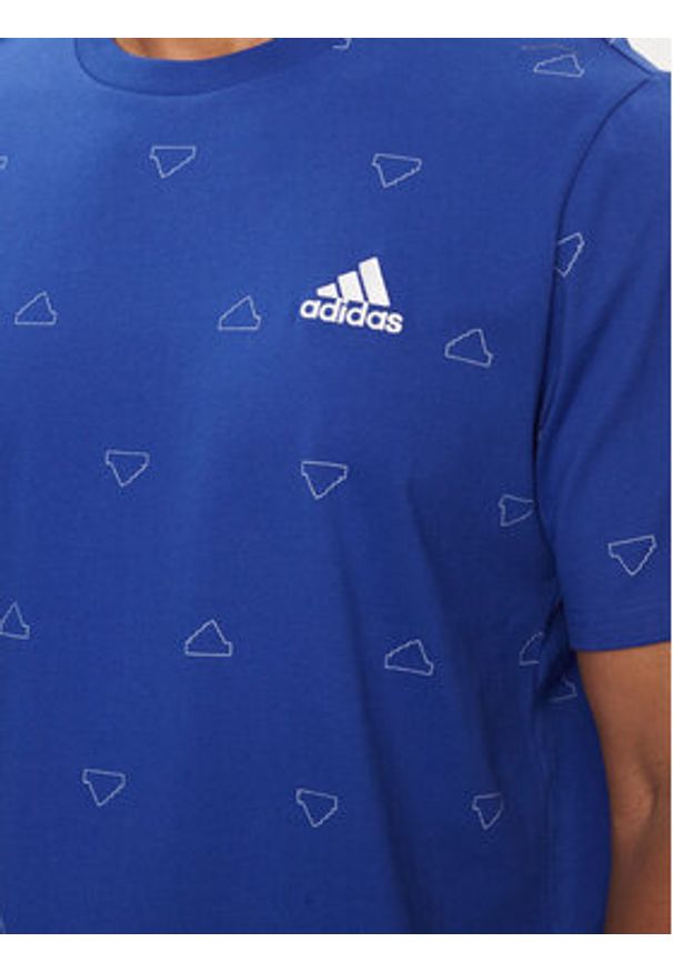 Adidas - adidas T-Shirt Seasonal Essentials Monogram Graphic IU0284 Niebieski Regular Fit. Kolor: niebieski. Materiał: bawełna