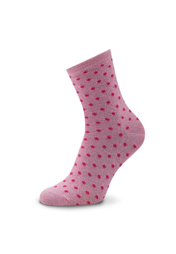 Pieces Skarpety wysokie damskie Sebby Glitter 17094859 Różowy. Kolor: różowy. Materiał: materiał, bawełna