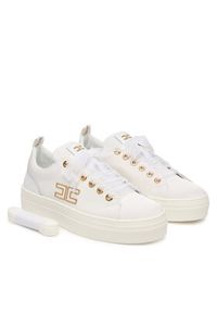 Elisabetta Franchi Sneakersy F4A9-E0528-1256 D Biały. Kolor: biały. Materiał: skóra #4
